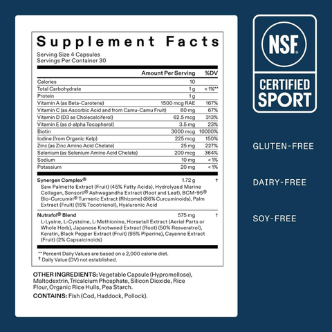 Nutrafol Men’s Hair Growth Supplement – Clinically Tested Thicker Hair Support – 1 Month Supply