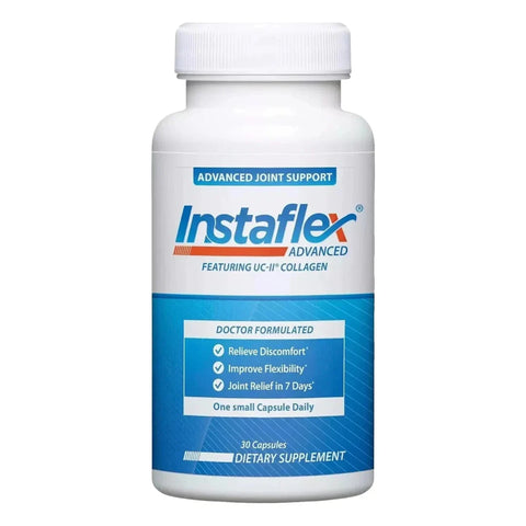 Instaflex Advanced joint support supplement bottle on a white background